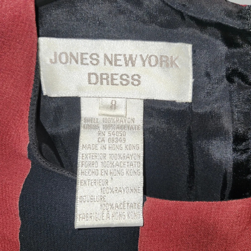 Jones NY women's dress size 8 black and red - Picture 5 of 6